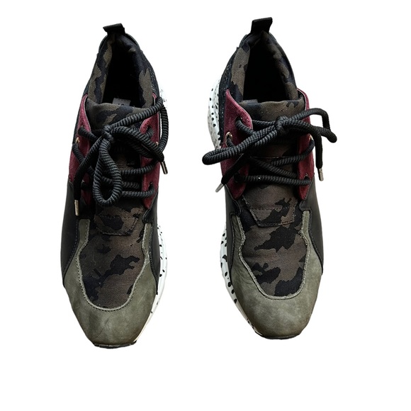 Steve Madden cliff olive patchwork Cami lace up sneaker 8.5 - Picture 2 of 7